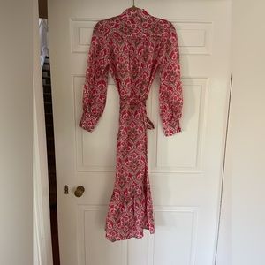 NWOT Pink Zara belted maxi dress